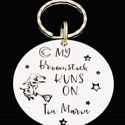 Personalised Witch Keyring, Wiccan Keychain, Nanna..
