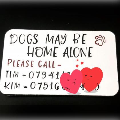Personalised Pet Safety Keyring, Pets Home Alone..