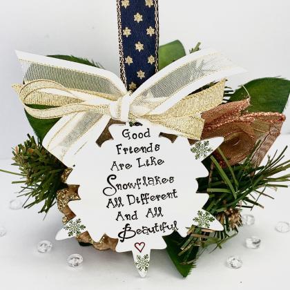 Good Friends Hand Stamped Decoration, Christmas..