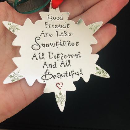 Good Friends Hand Stamped Decoration, Christmas..