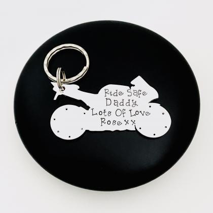 Ride Safe Daddy Keychain Keyring, Personalised..