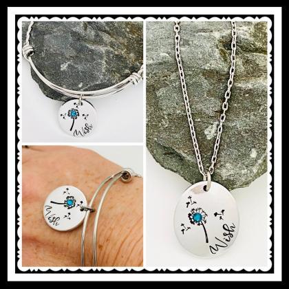 Flower Dandelion Necklace, Make A Wish Pendant,..