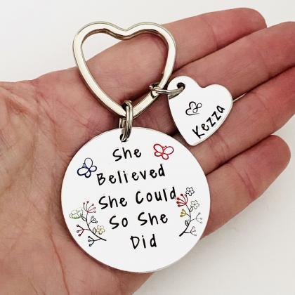 She Believed She Could So She Did Keyring..