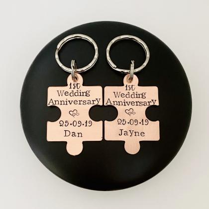 1st Anniversary Keyring, Special Name And Date..