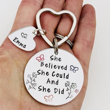 She Believed She Could And She Did Keyring,..