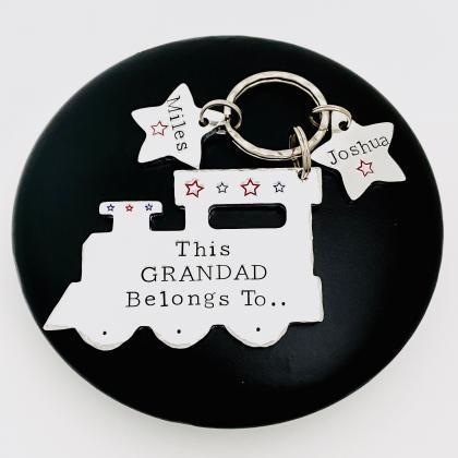 Belongs To Keyring, Gift For Grandad, Personalised..