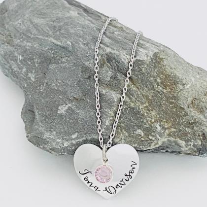 Personalised Heart Necklace, Necklace For..