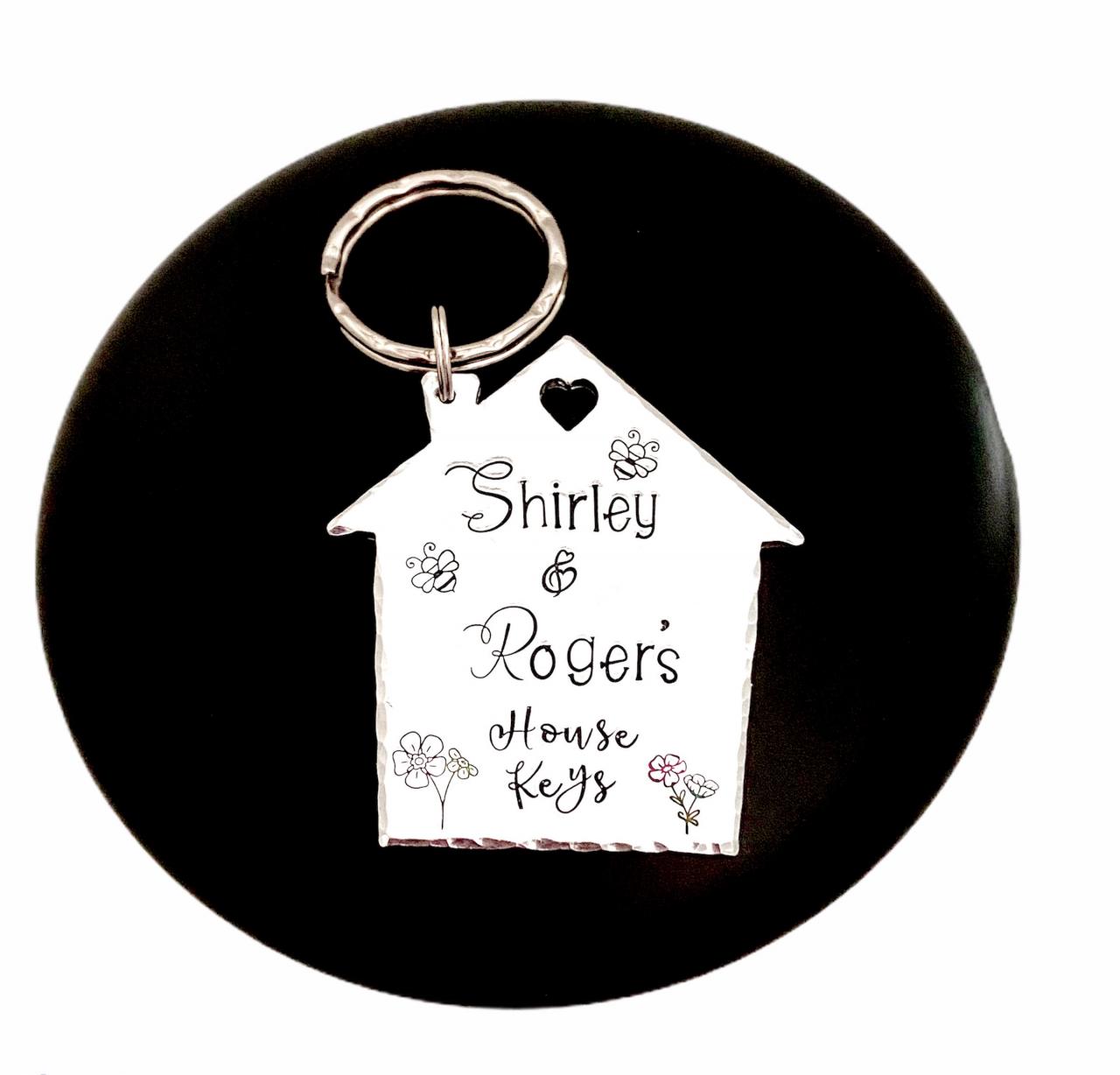 Personalised House Keys Gift, Home Keychain, House Warming Present, Couples Keyring, Home Owner Gift, Girlfriend Boyfriend Gift