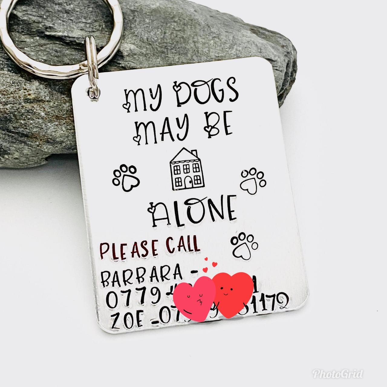 Personalised Pet Home Alone Keyring, Pets Home Alone Card, Pet Emergency Keyring, Pet Safety Keychain, Animal Lover Keyring, Cat Home Alone