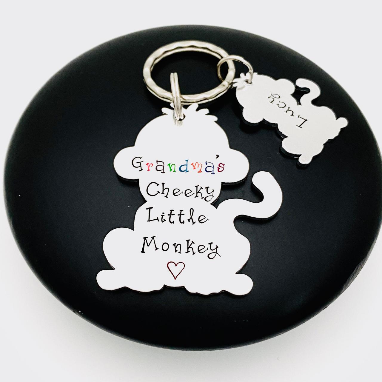 Gift For Auntie, Personalised Aunty Auntie Keyring, Cheeky Monkey Auntie Keychain, Gift For Nanny Nanna, Gift For Grandma. Gift Off The Kids