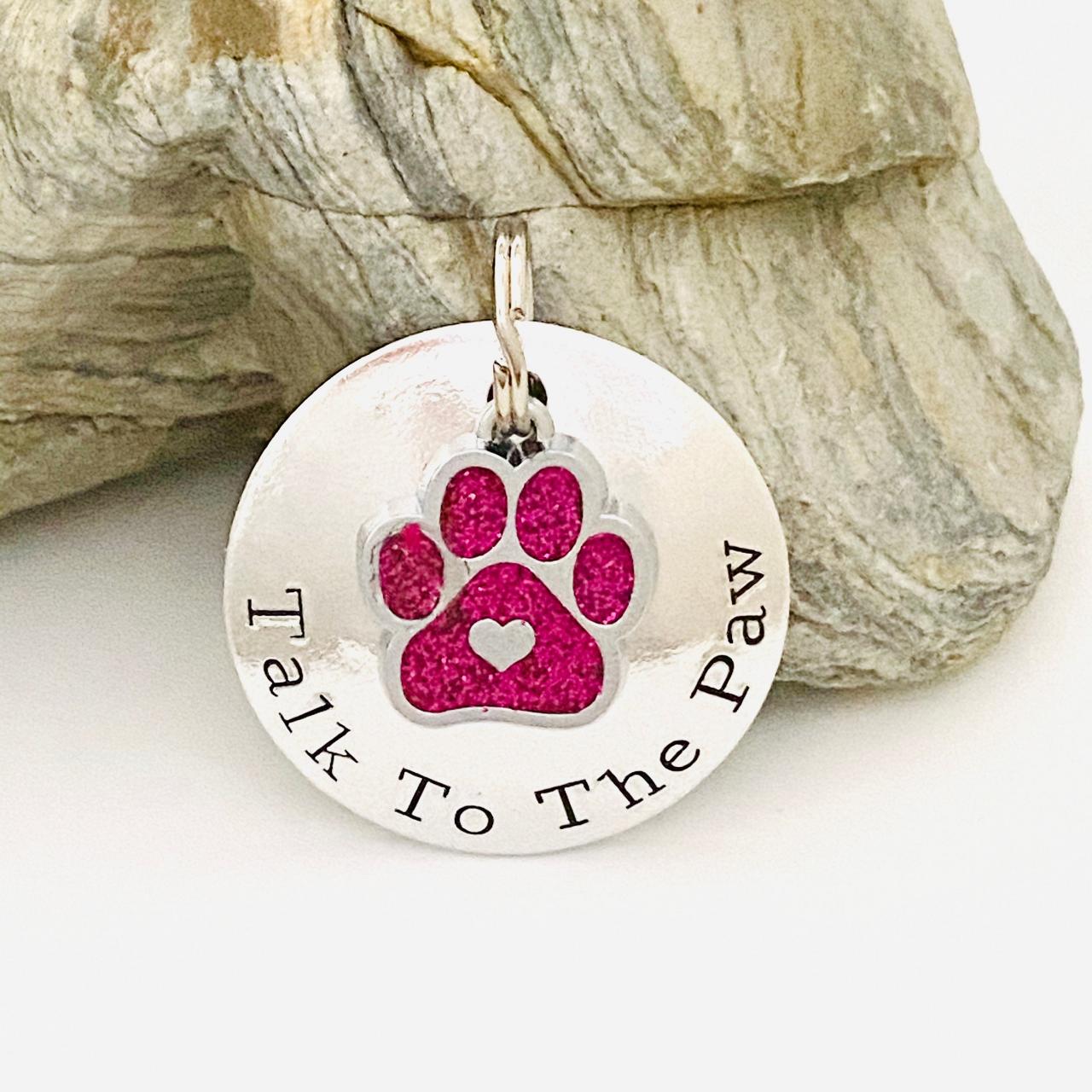 Dog ID Tag, Dog Tag For Dogs, Personalised Dog Tag, Pet ID Tag, Dog Collar Name Tag, Puppy Dog Tag, Double Sided Dog Tag. Cute Paw Print Tag