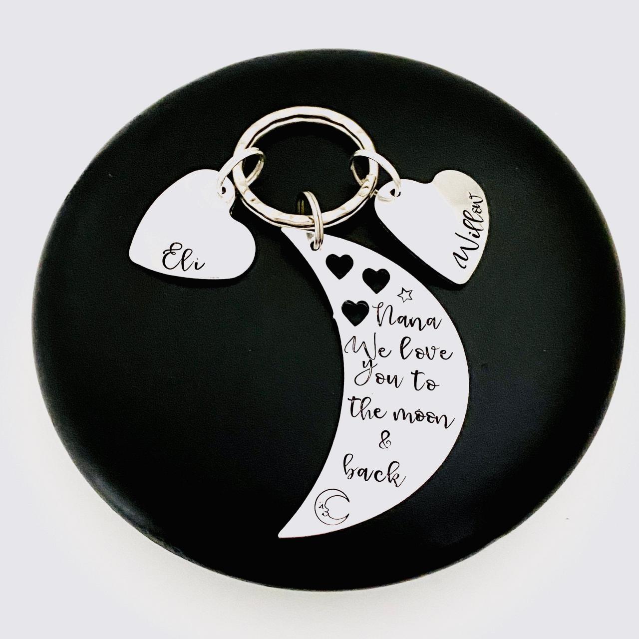 Love You To The Moon And Back, Personalised Gift For Nanna Nan, Mothers Day Gift, Gift Off The Kids, Auntie Keyring, Aunty Gift, Nanny Gift..