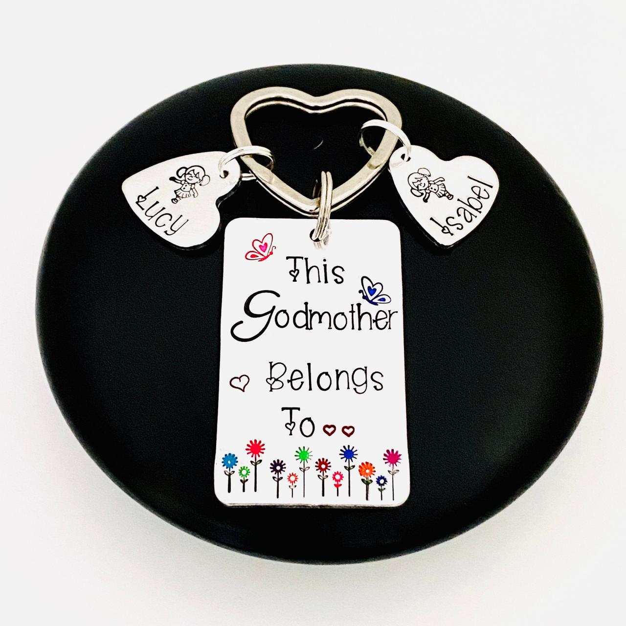 Personalised Godmother Keyring, This Godmother Belongs To, Godparent Gift, Family Tree, Personalized Godparent Keychain, Christening Gift..
