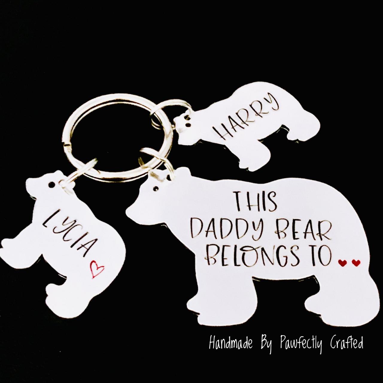 This Daddy Bear Belongs To, Daddy Bear Keyring, Daddy Gift, Fathers Day Gift, Personalised Gift For Grandad, Gift Off The Kids..