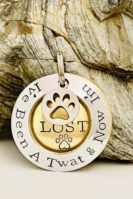 Dog ID Tag, Pet ID Tag, Puppy Dog Tag, Dog Collar Name Tag, Funny Humorous Pet Tags, Custom Dog Tag For Dogs. Double Sided Dog Tag For Dogs.