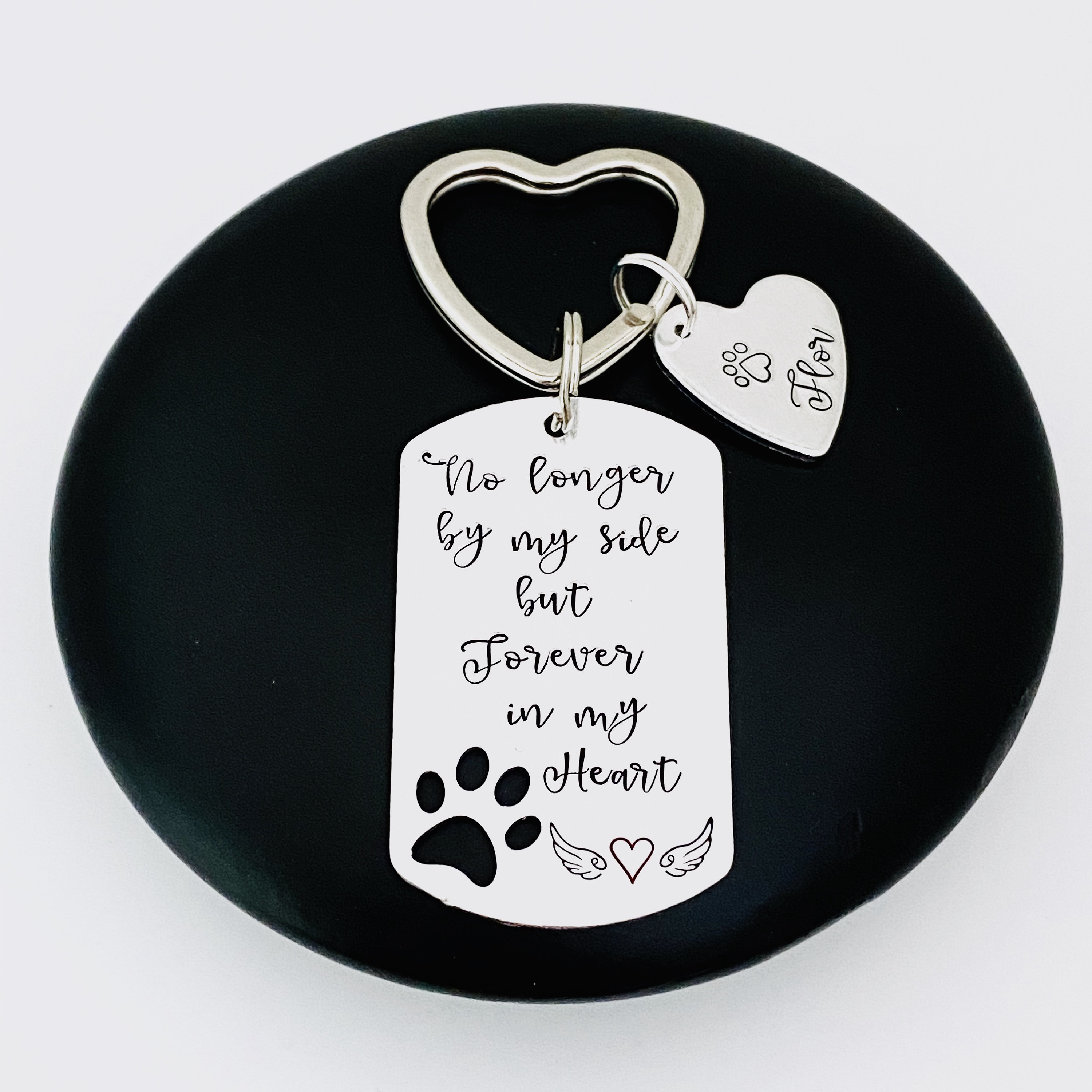 No Longer By My Side Pet Memorial Keyring, Loss Of A Pet Gift, Pet