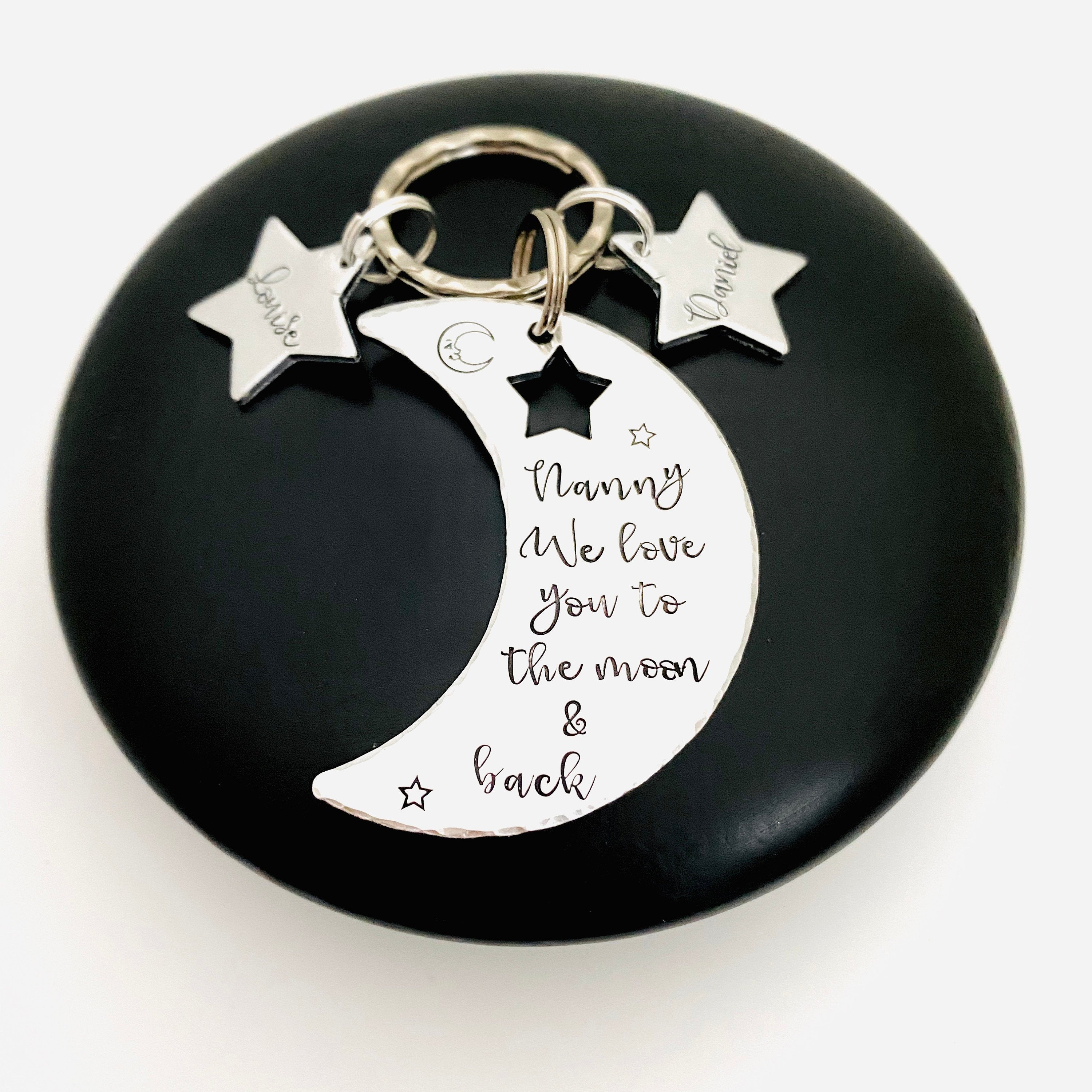 Mummy Personalised Love You To The Moon Stars and Back Key Ring Nana Grandma 